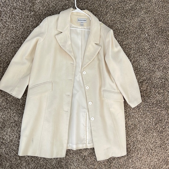 Cream Wool Peacoat Jessica London Size 